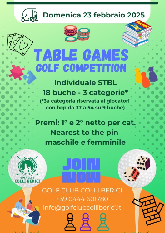 Table games golf competition